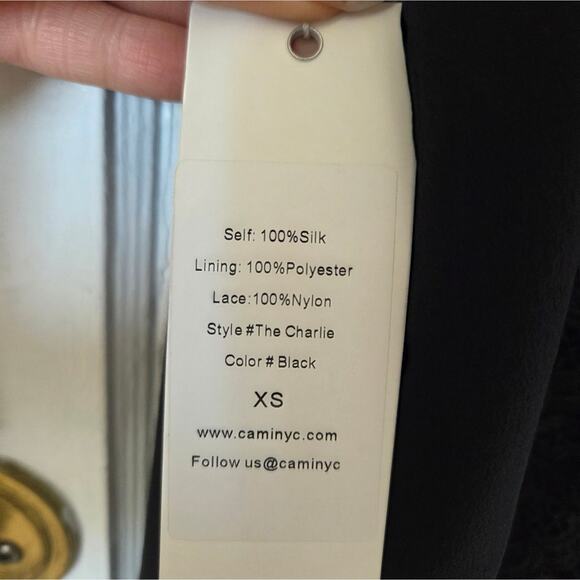 Cami NYC Charlie lace trimmed Black Blouse Tank XS NWT - Picture 6 of 8